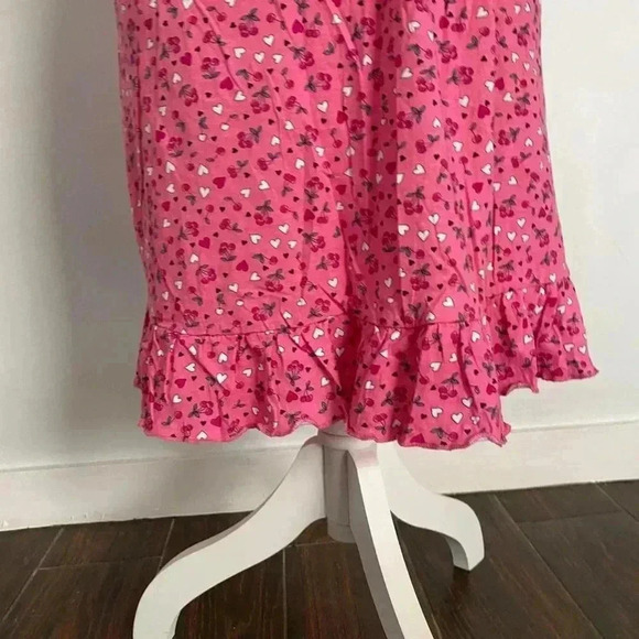 Pink cherry & heart print lace cami dress. - Picture 3 of 4